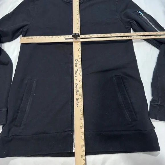 ASOS Black Jersey Bomber Jacket Size Medium - Picture 8 of 11